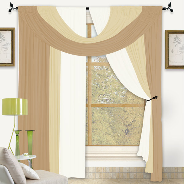 Kashi Home Bella Solid SemiSheer Window Scarf & Reviews Wayfair